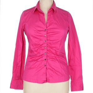 Saks Fifth Avenue Black Label Women's Orchid Pink Button-Up Shirt Blouse Size 14